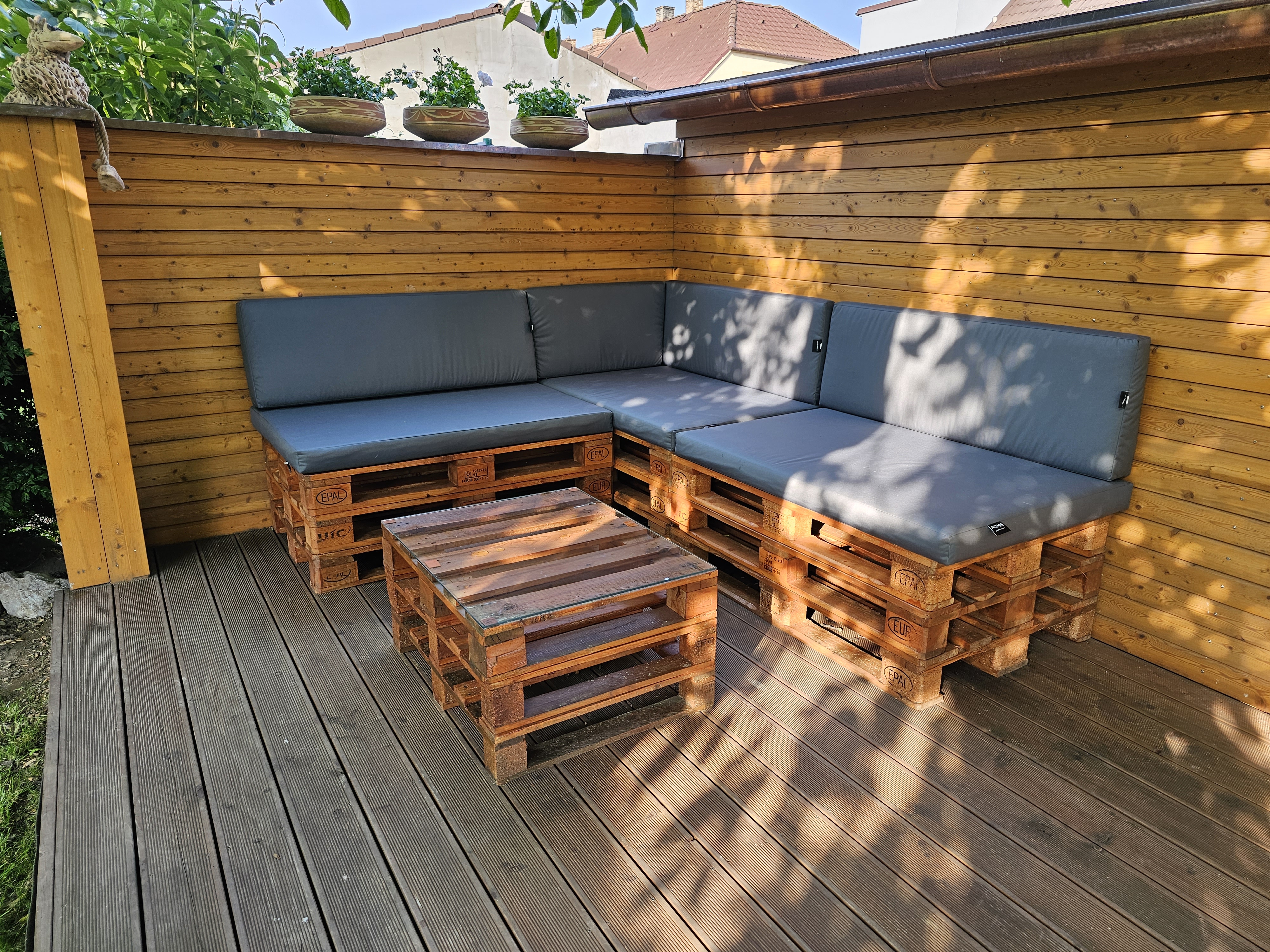 venkovní outdoor polstrování na paletový nábytek šedé